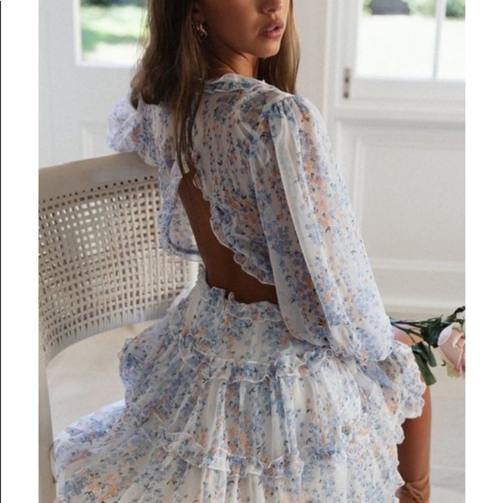 FLORAL PRINT RUFFLE DRESS | BOUTIQUE - Picture 11 of 11